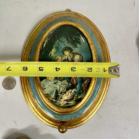 Vintage florentine art print gold leaf gilded wood frame crafted in Italy BL - Picture 4 of 6